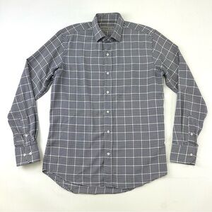 Etro cotton button down shirt black white glencheck long sleeve Medium office